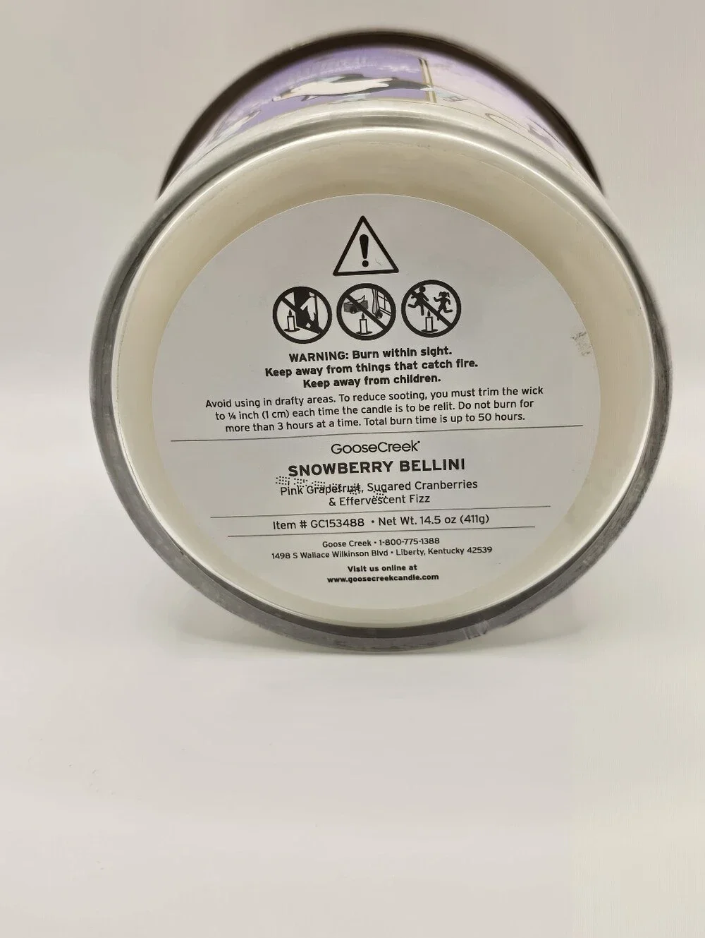 Goose Creek Snowberry Bellini Ice Skating Penguins 3 Wick Jar Candle